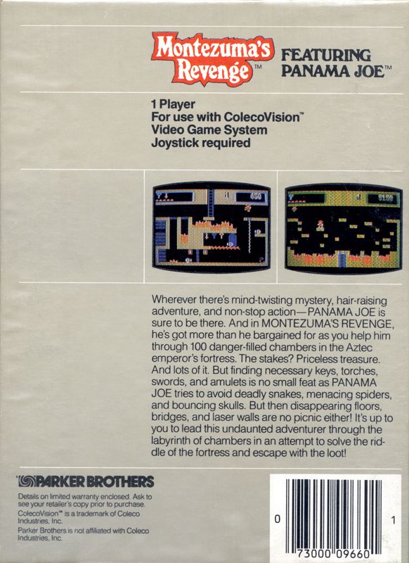 Montezuma's Revenge box art for Colecovision